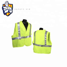 Colete fluorescente de segurança esportiva de tráfego amarelo para tecido com bolsos